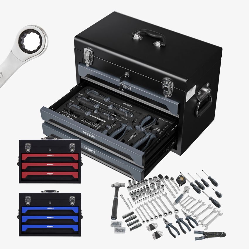 Werkzeugkasten Autodesign 21x13x7,5cm 22tlg. schwarz Werkzeugset  Werkzeugbox